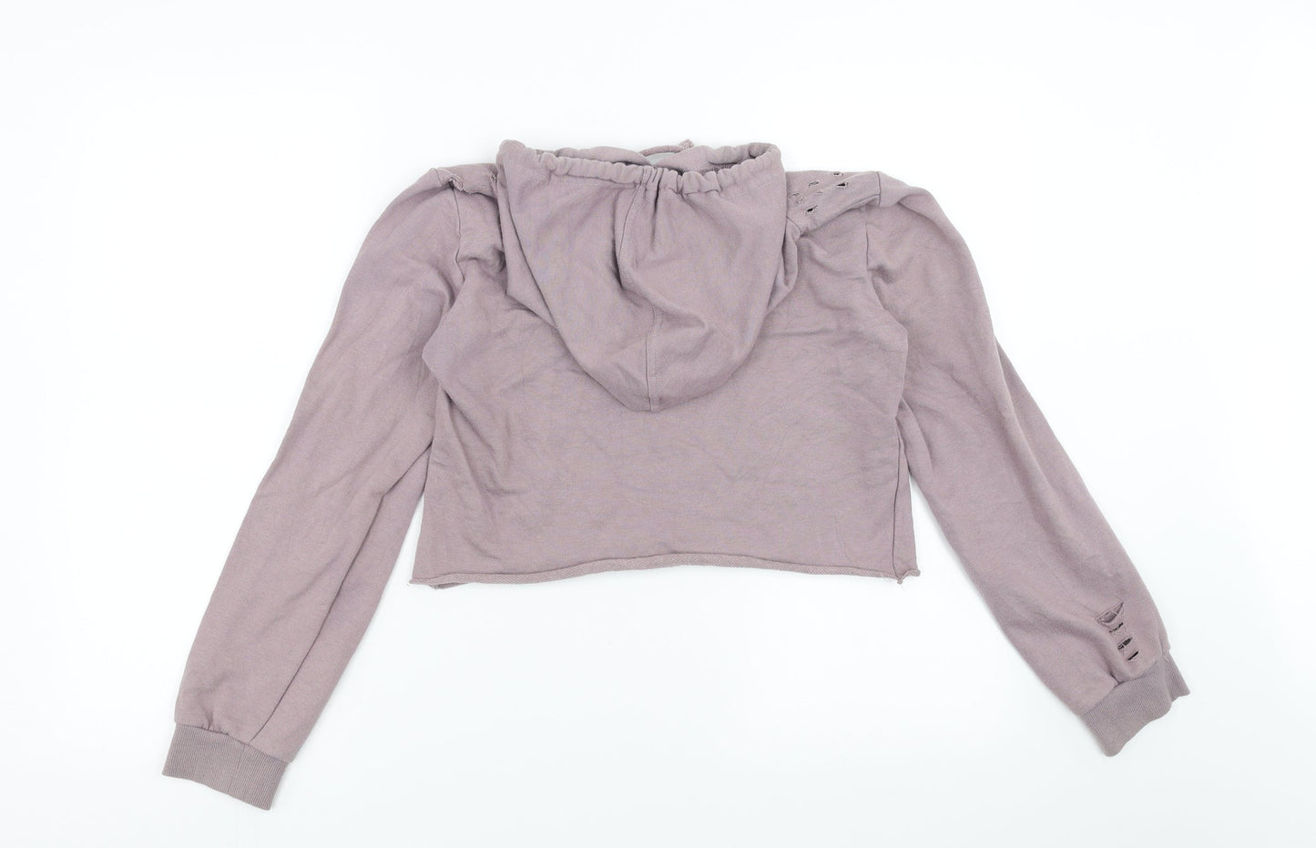 Primark Womens Purple   Pullover Hoodie Size 6  - cropped distressed