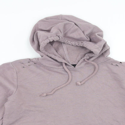 Primark Womens Purple   Pullover Hoodie Size 6  - cropped distressed