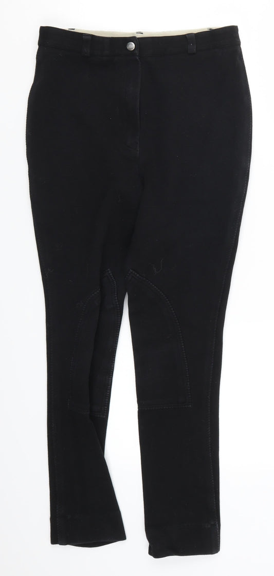 Womens UK Size 28 in Harry Hall Regular Fit  Black Trousers