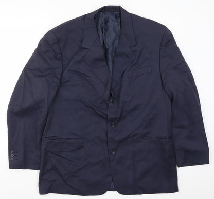 Mens UK Size 44 Essentials Regular Blue Suit Jacket