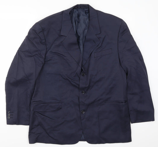 Mens UK Size 44 Essentials Regular Blue Suit Jacket