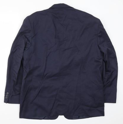 Mens UK Size 44 Essentials Regular Blue Suit Jacket