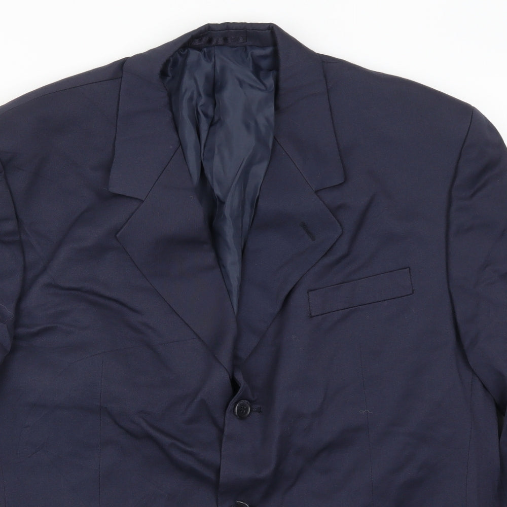Mens UK Size 44 Essentials Regular Blue Suit Jacket