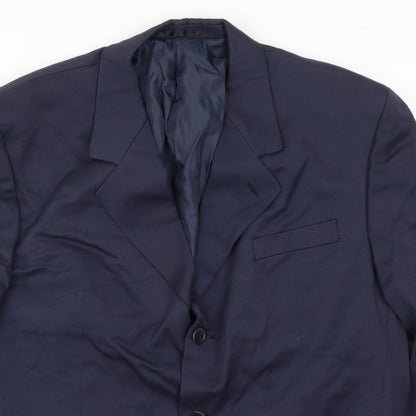Mens UK Size 44 Essentials Regular Blue Suit Jacket