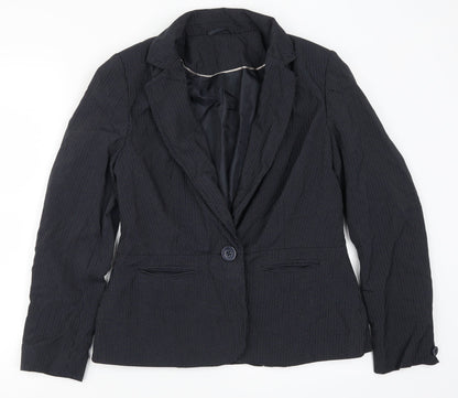 F&F Womens Blue Striped  Jacket Suit Jacket Size 14