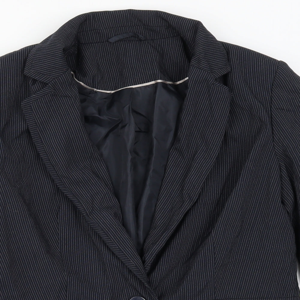 F&F Womens Blue Striped  Jacket Suit Jacket Size 14