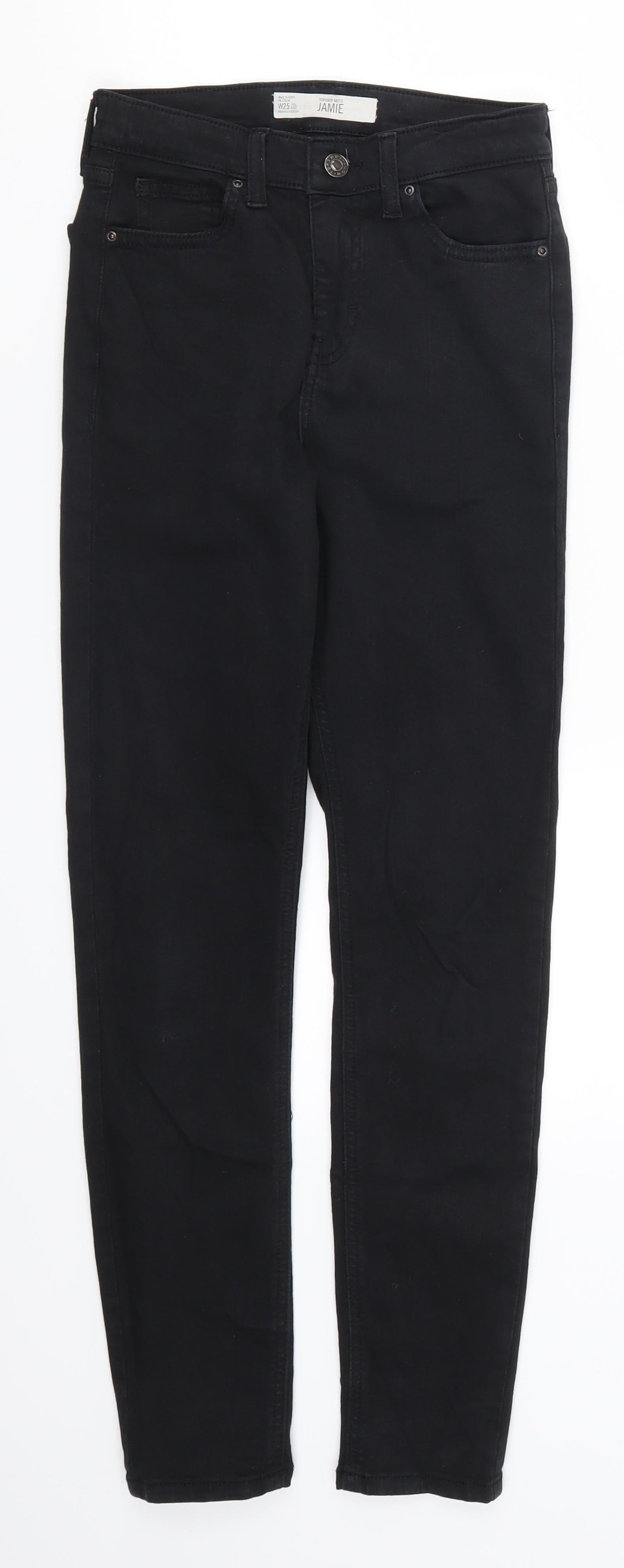 Topshop Womens Black  Denim Skinny Jeans Size 25 in L27 in