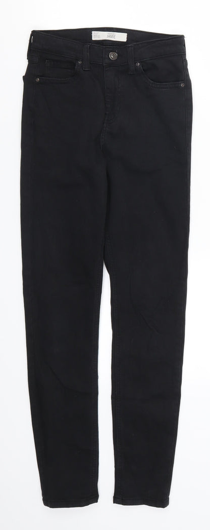 Topshop Womens Black  Denim Skinny Jeans Size 25 in L27 in