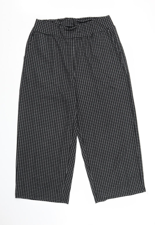 SheIn Womens Black Check  Capri Trousers Size XL L23 in