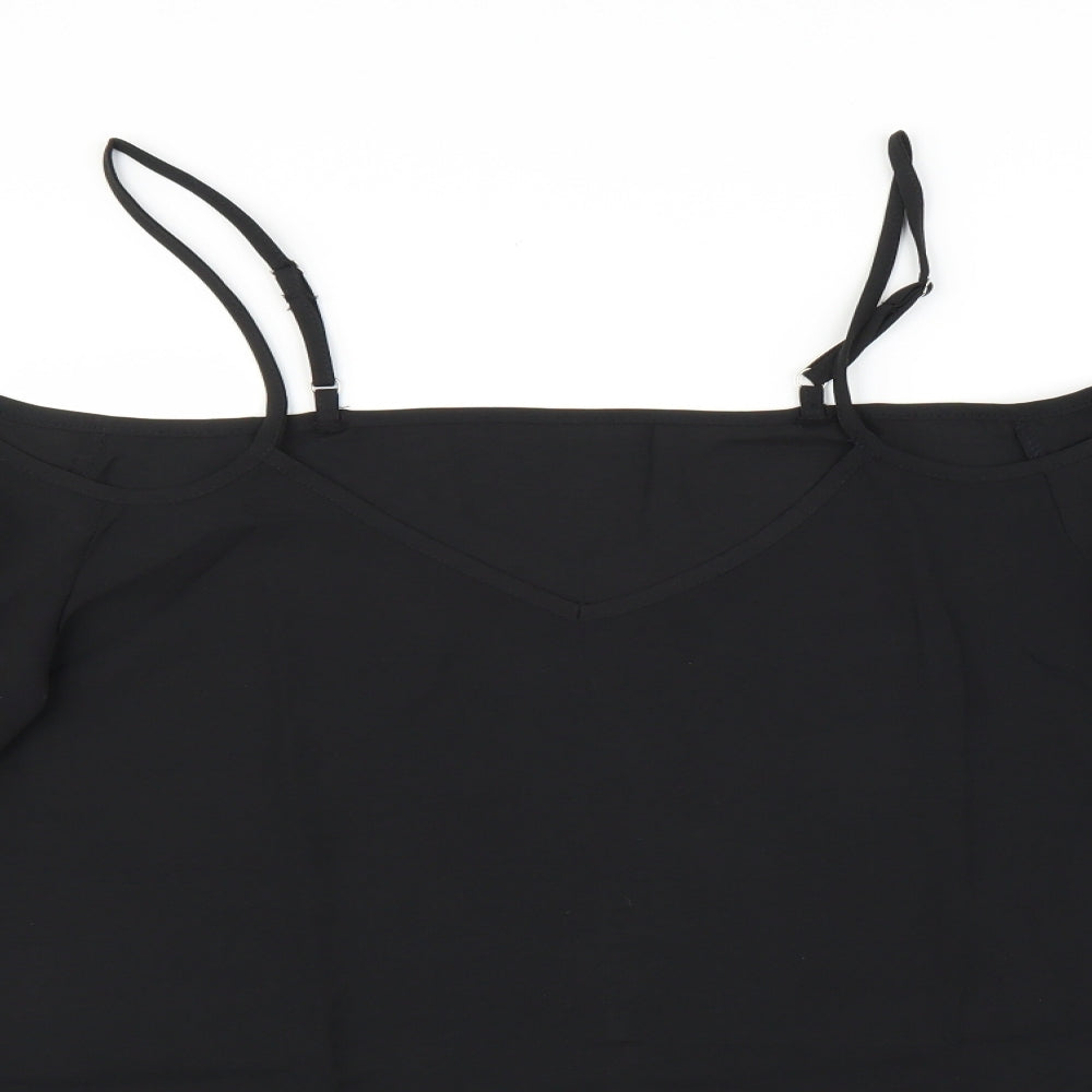 Womens UK Size L Preworn Black Basic Blouse
