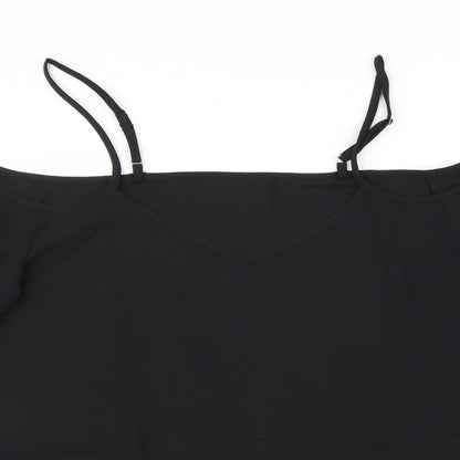 Womens UK Size L Preworn Black Basic Blouse