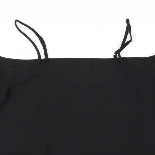 Womens UK Size L Preworn Black Basic Blouse