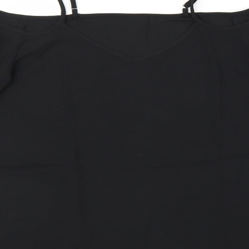 Womens UK Size L Preworn Black Basic Blouse