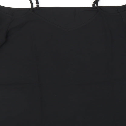 Womens UK Size L Preworn Black Basic Blouse