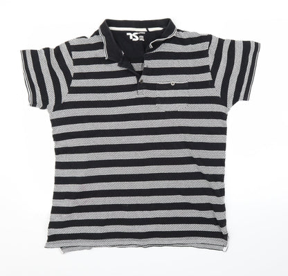 Twisted Soul Mens Black Striped   T-Shirt Size XL