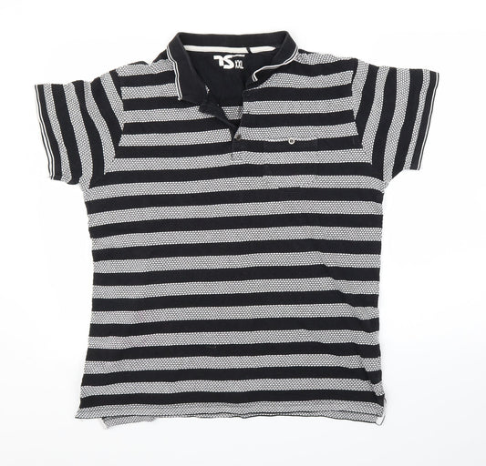Twisted Soul Mens Black Striped   T-Shirt Size XL