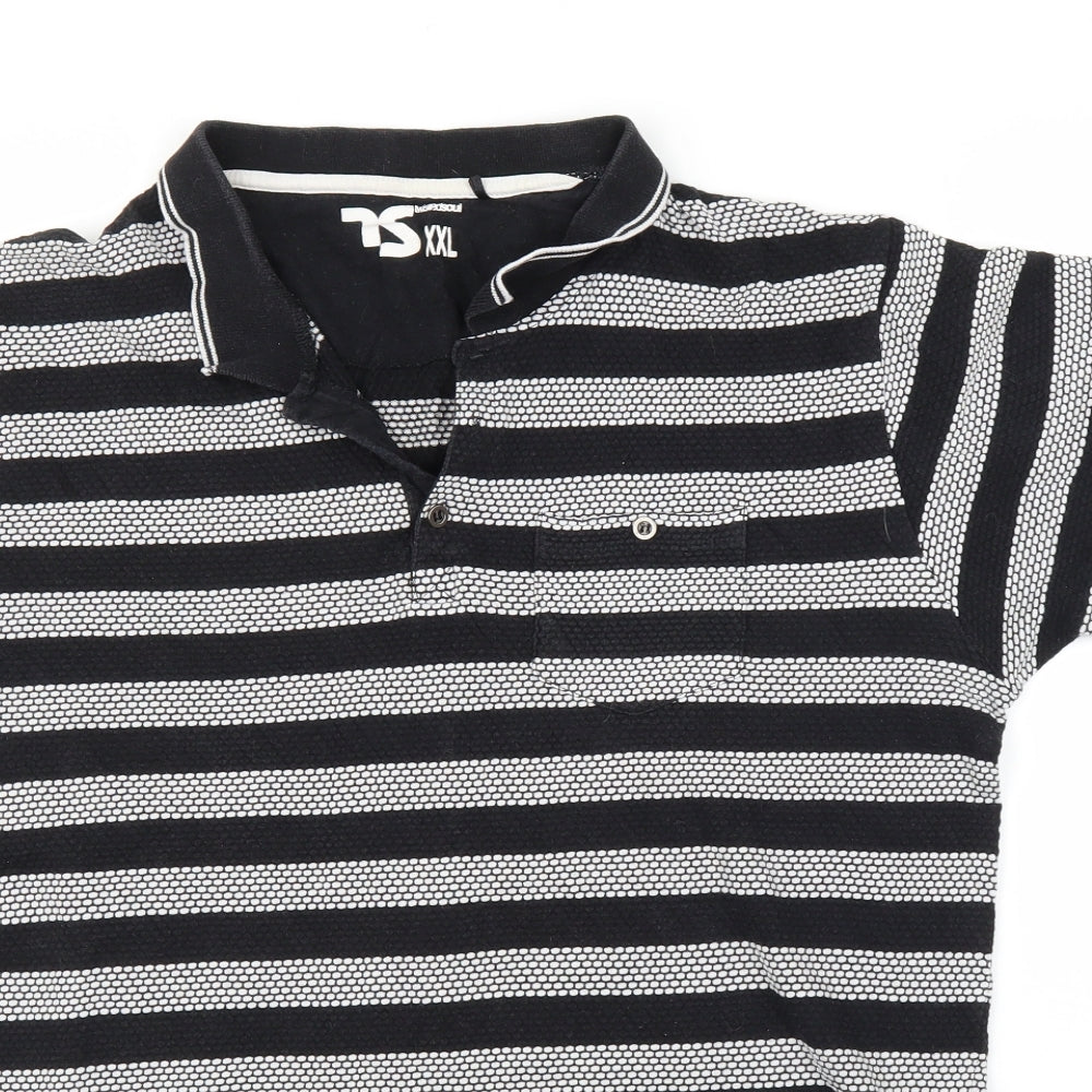 Twisted Soul Mens Black Striped   T-Shirt Size XL