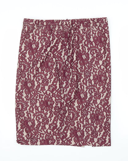NEXT Womens Purple Floral  Straight & Pencil Skirt Size 12