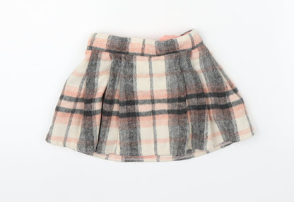 F&F Girls Pink Plaid  A-Line Skirt Size 12-18 Months