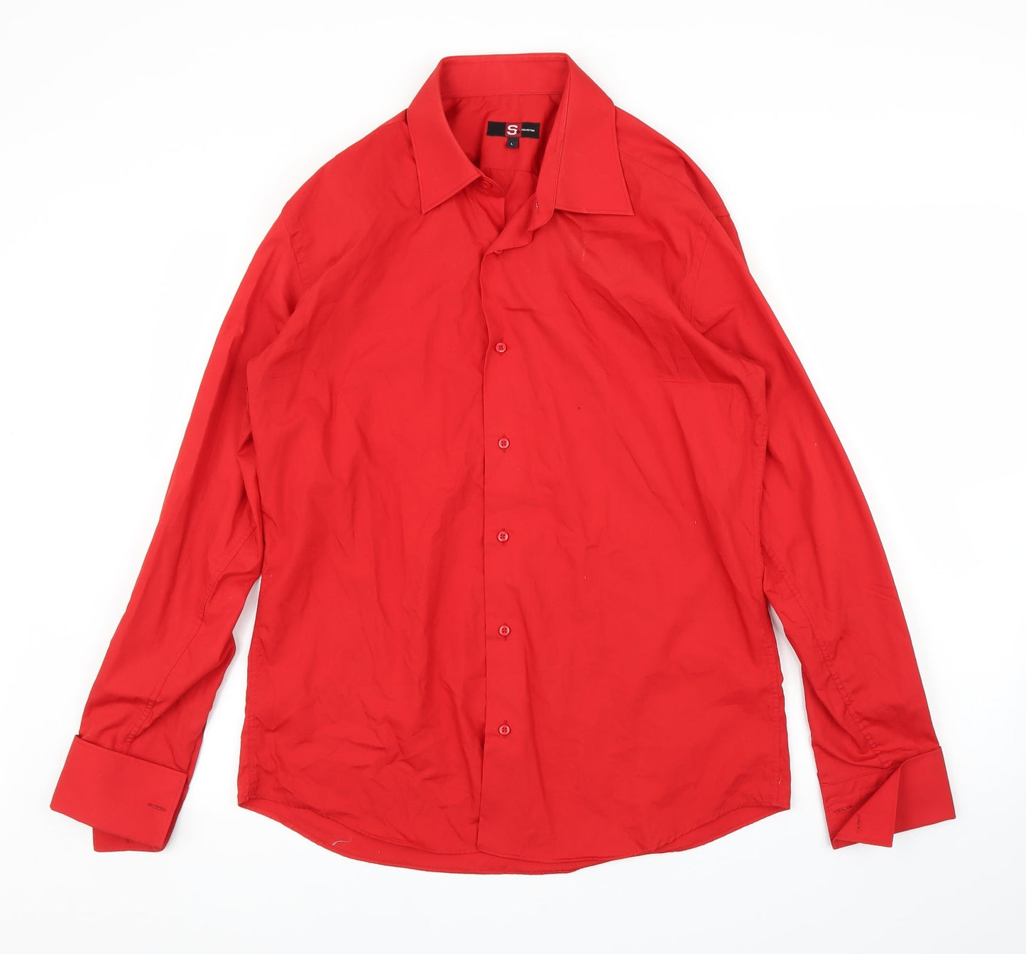 S+ Collection Mens Red    Button-Up Size L