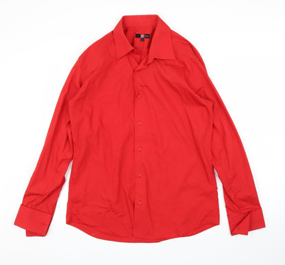 S+ Collection Mens Red    Button-Up Size L