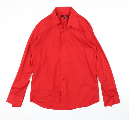 S+ Collection Mens Red    Button-Up Size L