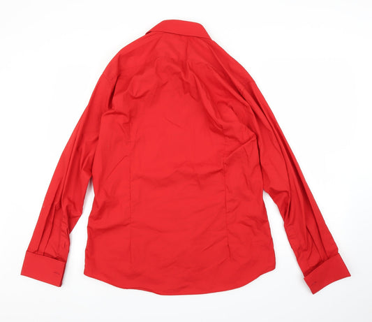 S+ Collection Mens Red    Button-Up Size L