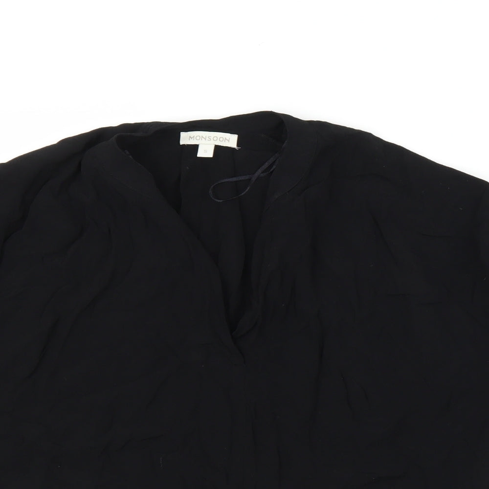 Womens UK Size S Monsoon Black Basic Blouse