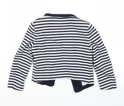H&M Womens Blue Striped  Cardigan Jumper Size 8