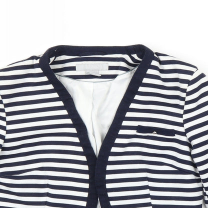 H&M Womens Blue Striped  Cardigan Jumper Size 8