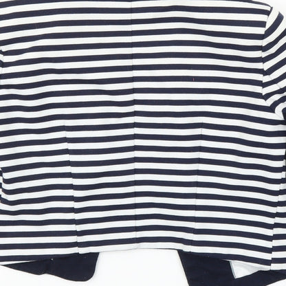 H&M Womens Blue Striped  Cardigan Jumper Size 8