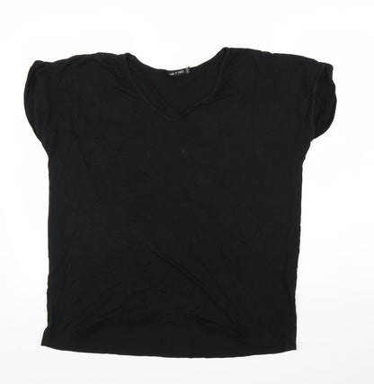 Womens UK Size 8 I SAW IT FIRST Black Basic Blouse