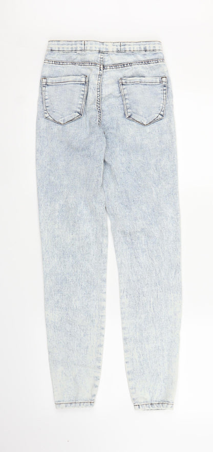 Primark Womens Blue  Denim Tapered Jeans Size 6 L27 in