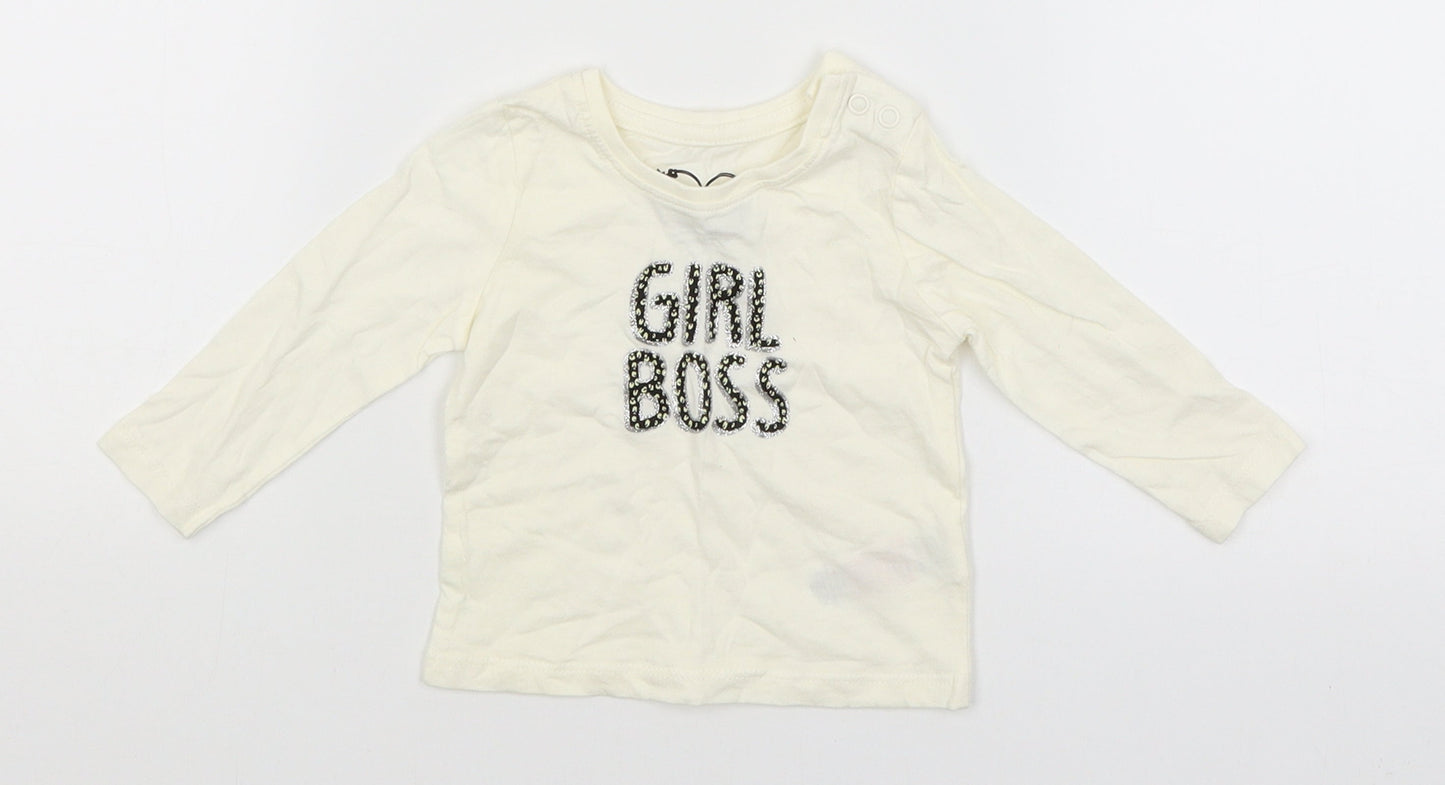 Primark Baby White   Basic T-Shirt Size 0-3 Months  - Girl Boss