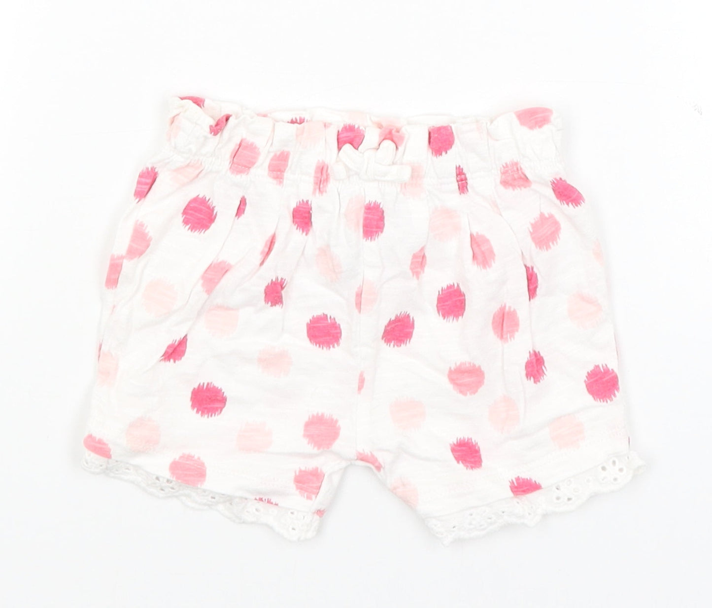 F&F Baby White Polka Dot  Cropped Trousers Size 3-6 Months