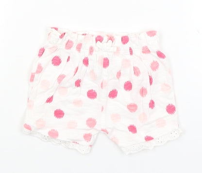 F&F Baby White Polka Dot  Cropped Trousers Size 3-6 Months