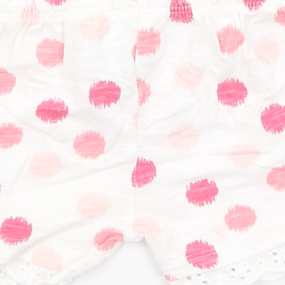 F&F Baby White Polka Dot  Cropped Trousers Size 3-6 Months