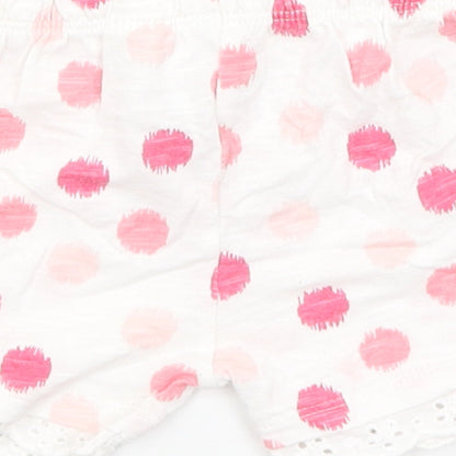 F&F Baby White Polka Dot  Cropped Trousers Size 3-6 Months
