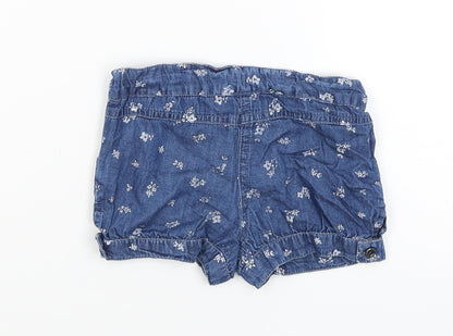 Primark Baby Blue Floral  Cropped Trousers Size 9-12 Months