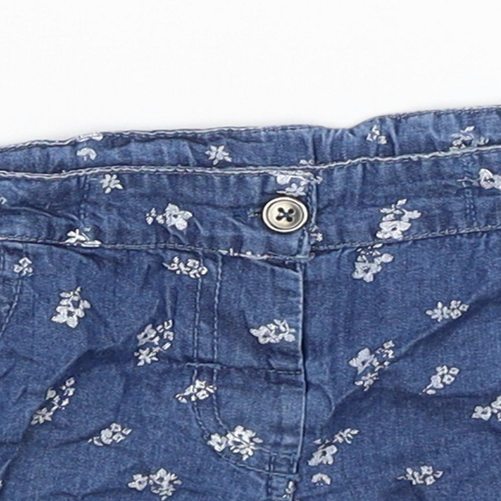 Primark Baby Blue Floral  Cropped Trousers Size 9-12 Months