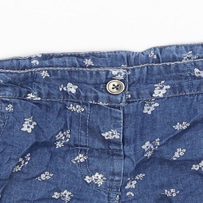 Primark Baby Blue Floral  Cropped Trousers Size 9-12 Months