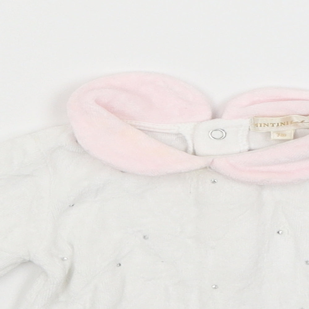 Mintini Baby Baby White   Basic T-Shirt Size 0-3 Months