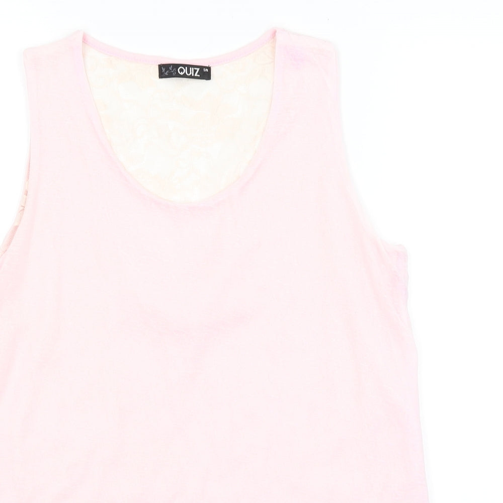 Womens UK Size M Quiz Pink Basic Tank