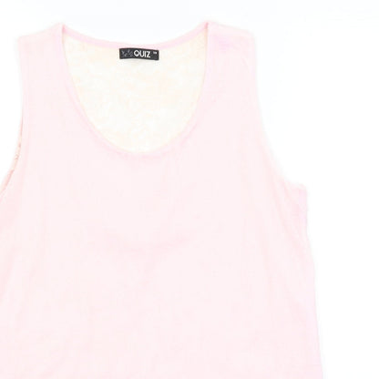 Womens UK Size M Quiz Pink Basic Tank