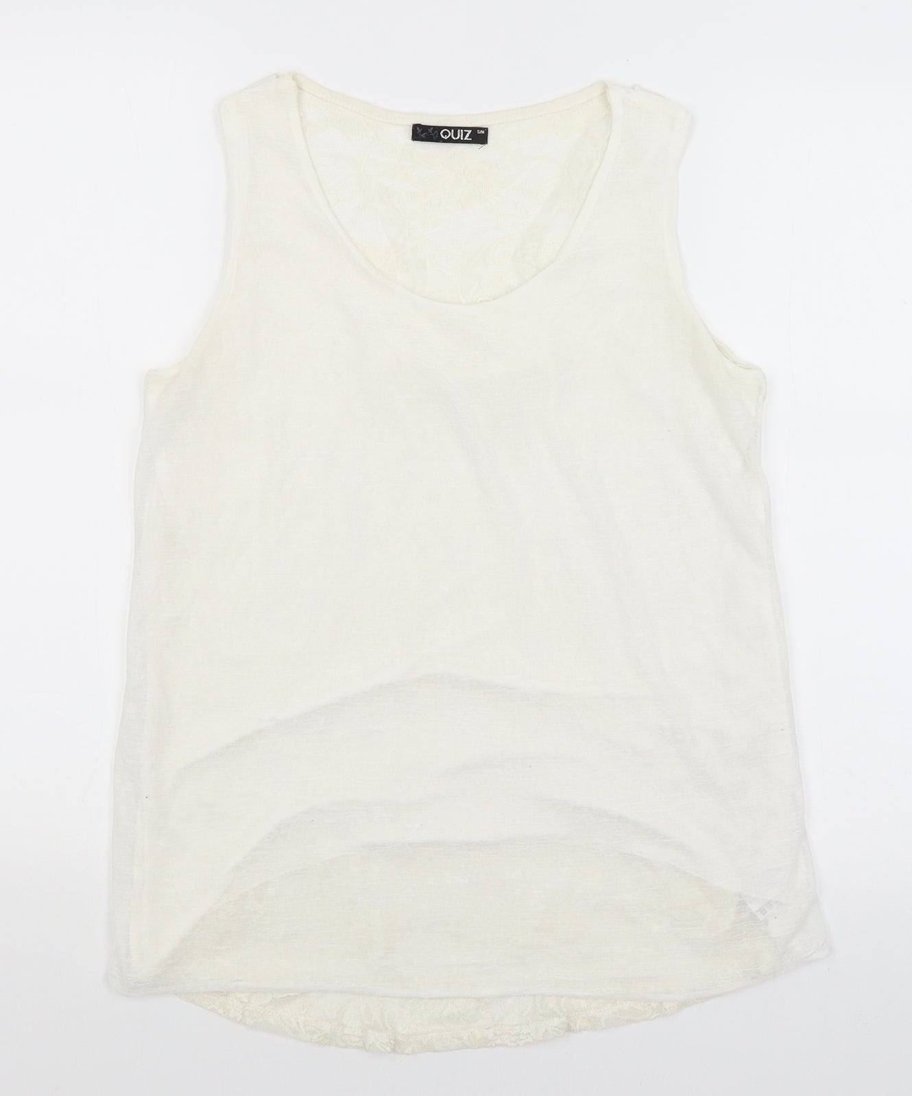 Womens UK Size M Quiz White Basic Tank