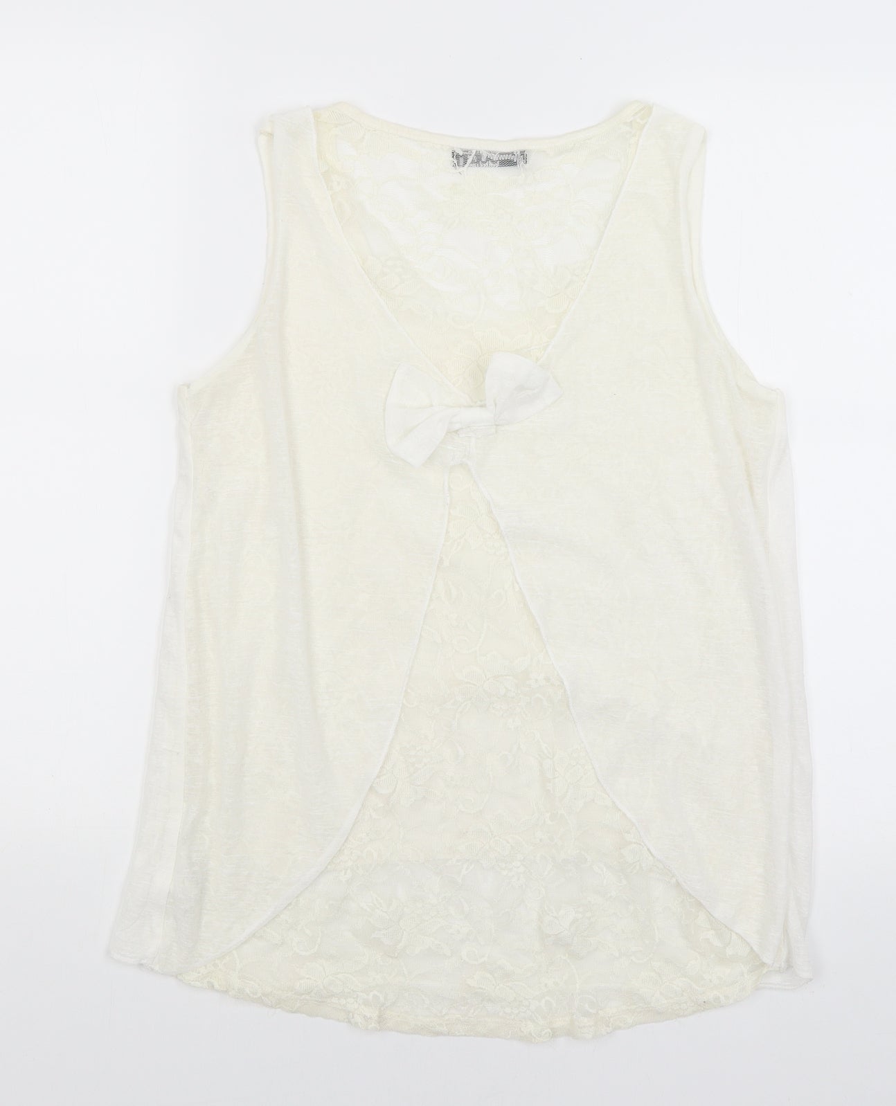 Womens UK Size M Quiz White Basic Tank