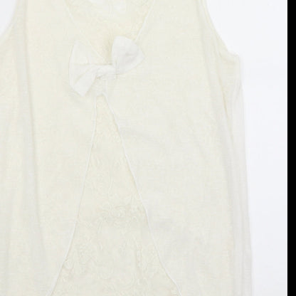 Womens UK Size M Quiz White Basic Tank