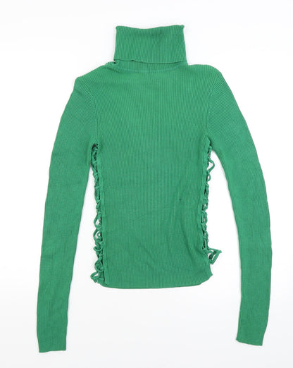 Womens UK Size 8 Therapy Green Basic T-Shirt