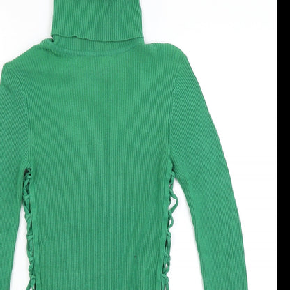 Womens UK Size 8 Therapy Green Basic T-Shirt