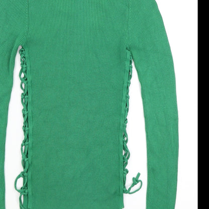 Womens UK Size 8 Therapy Green Basic T-Shirt